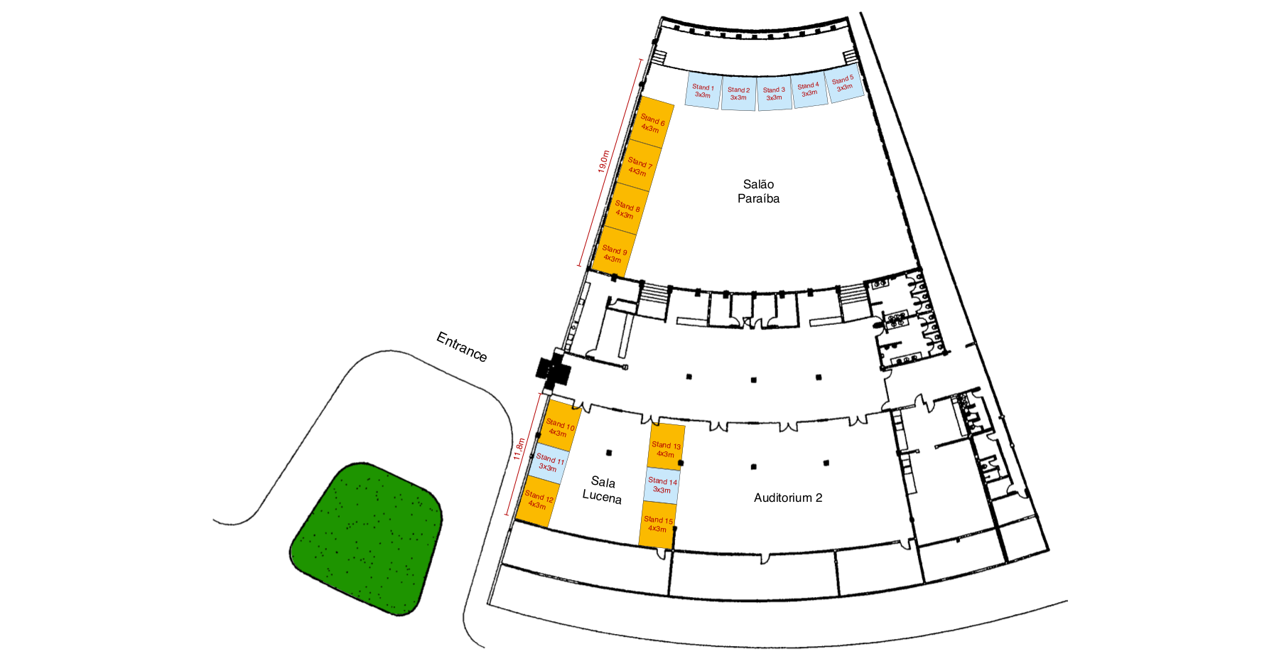 Check out the exhibition area and choose the best location for your stand!